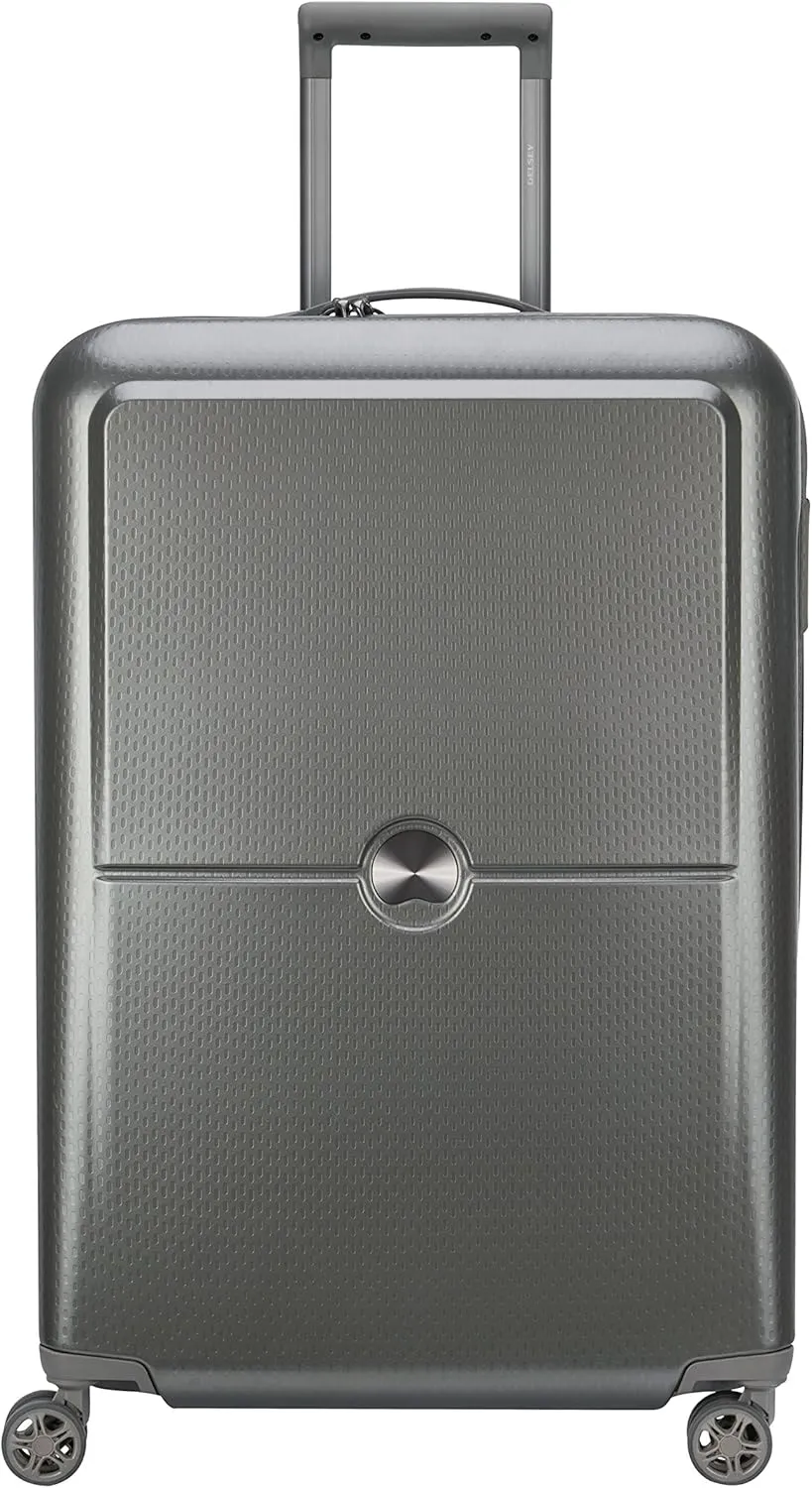 Delsey Luggage Turenne 25" Checked Luggage, Lightweight Hard Case Spinner Suitcase (Platinum)