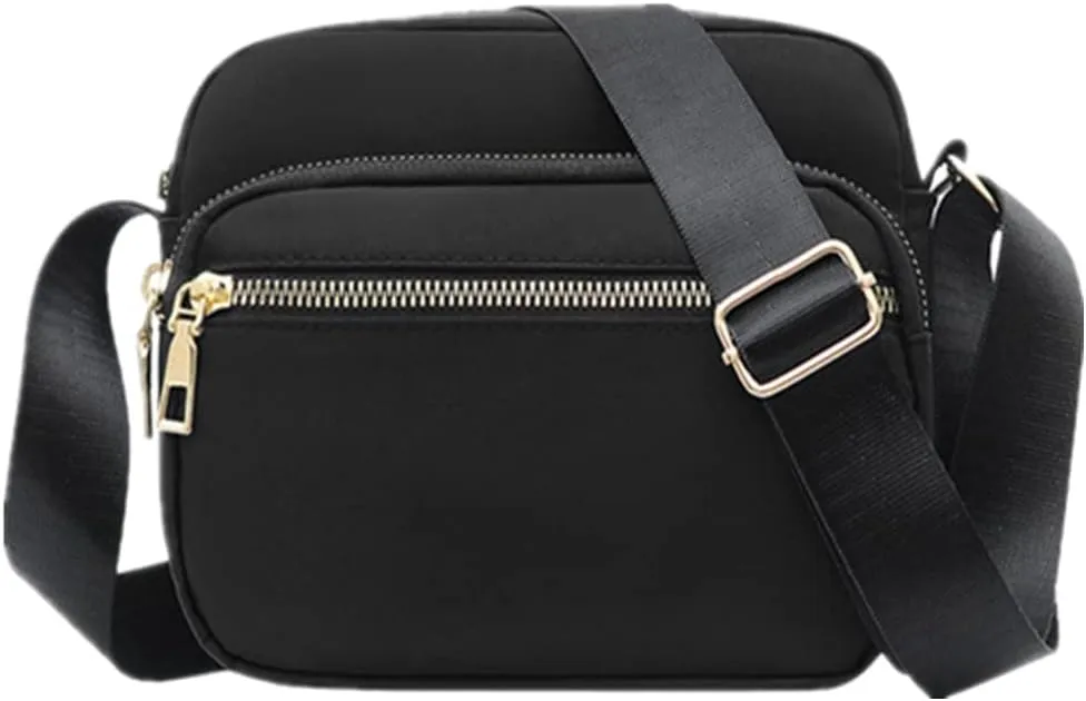 DIHKLCIO Nylon Crossbody Bags for Women Purses and Handbags Women's Casual Messenger Bag Waterproof Black Crossbody Purse