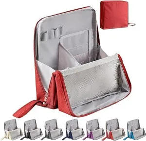 Doresty Makeup Bag,Standing Makeup Bag  Portable, Waterproof Multi-Purpose Large Capacity Oxford Cloth Cosmetic Toiletry Bags,Large Capacity,Stationery Organizer with Compartments (G)