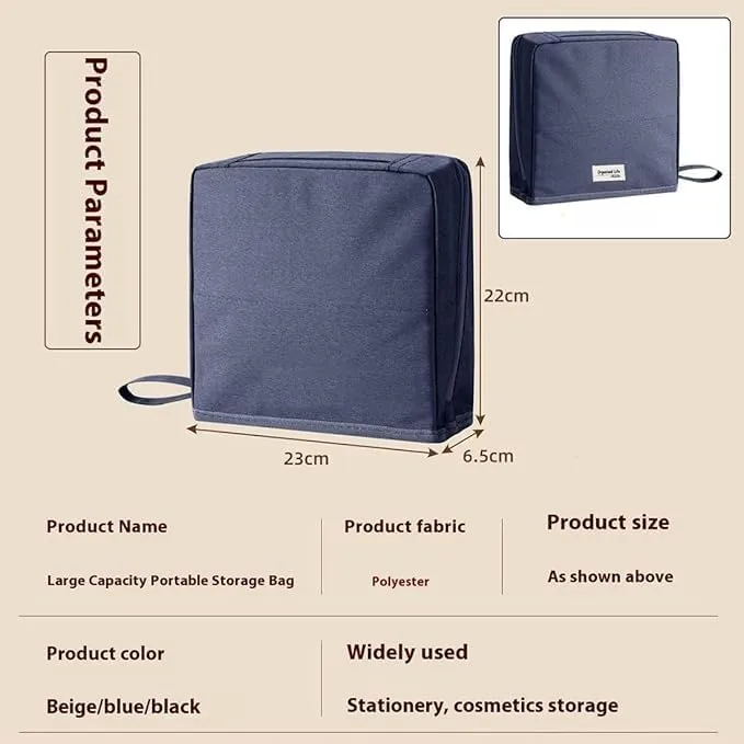 Doresty Makeup Bag,Standing Makeup Bag  Portable, Waterproof Multi-Purpose Large Capacity Oxford Cloth Cosmetic Toiletry Bags,Large Capacity,Stationery Organizer with Compartments (G)