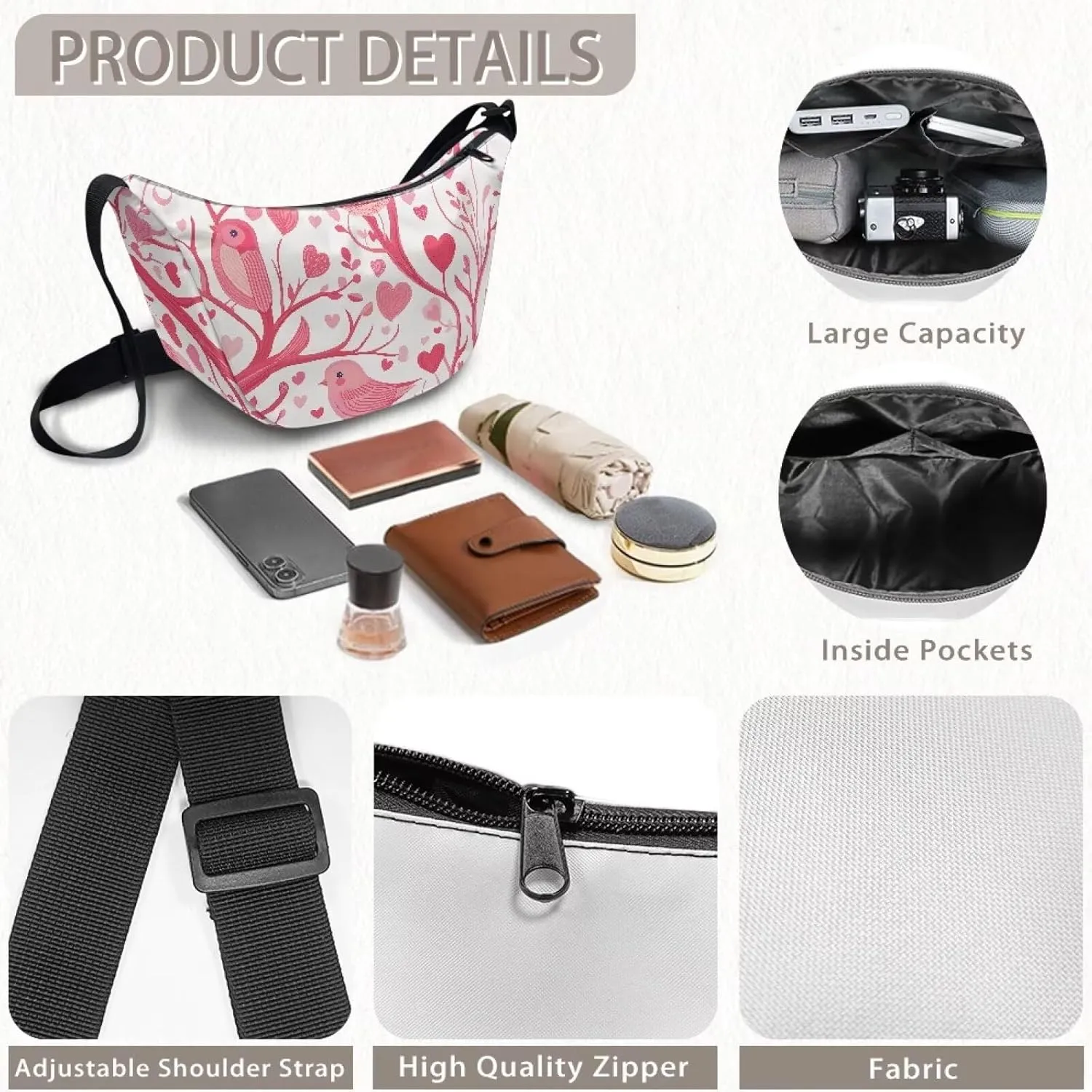 Dumpling Crossbody Bags for Women Slouchy Women'S Lightweight Crossbody Bag