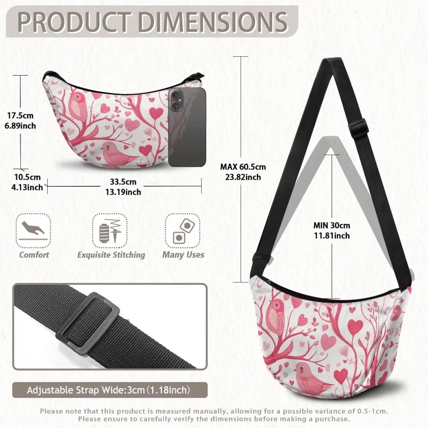 Dumpling Crossbody Bags for Women Slouchy Women'S Lightweight Crossbody Bag