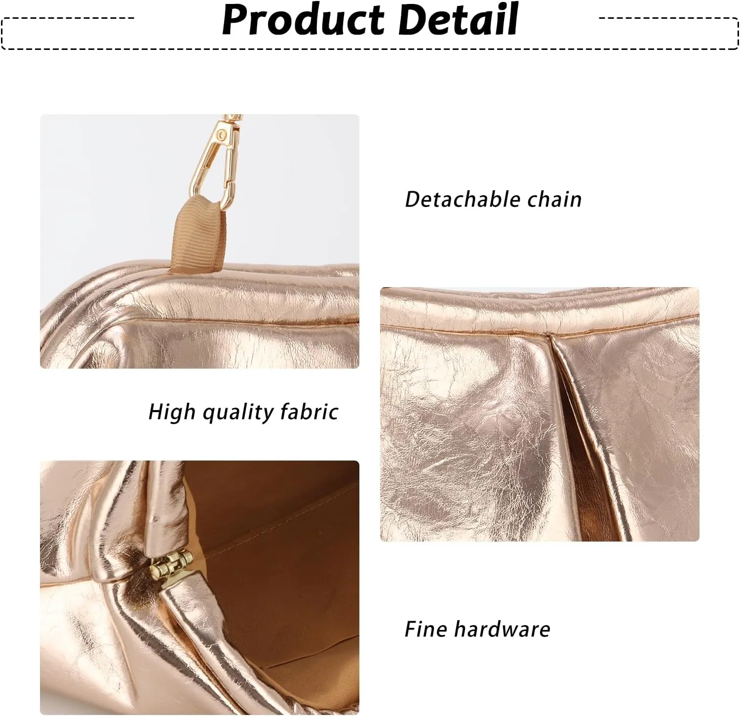 Fecialy Women's PU Leather Clutch Purse Ruched Handbags Formal Evening Bag Chic Soft Dumpling Crossbody Bag Party Wedding