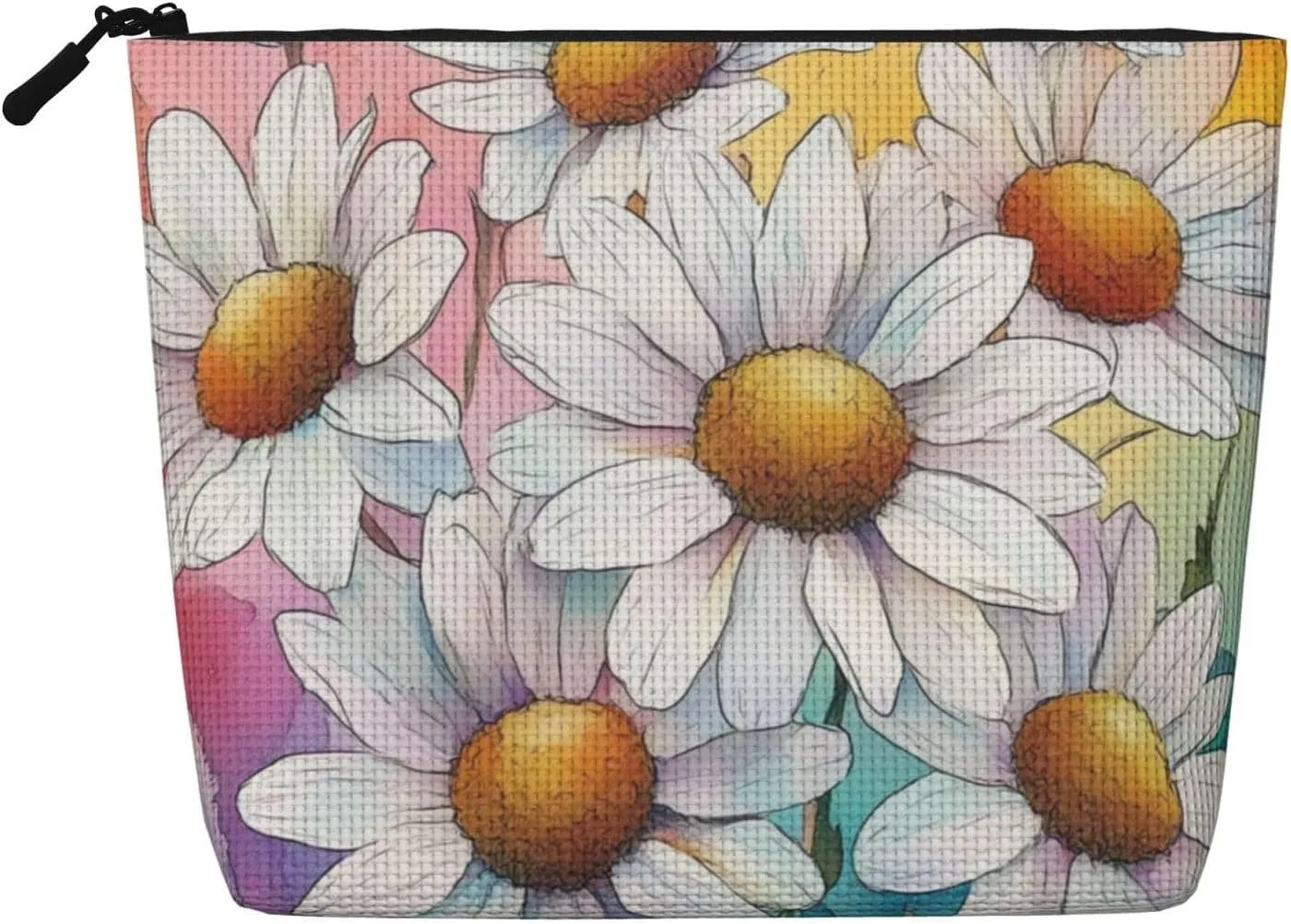 Flower Print Makeup Bag For Purse Cosmetic Travel Casual Toiletry Zipper Storage Bag