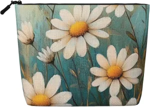 Flower Print Makeup Bag For Purse Cosmetic Travel Casual Toiletry Zipper Storage Bag