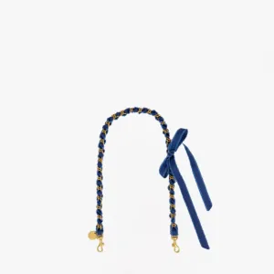 Frayed Ribbon Chain Shoulder Strap (Navy)