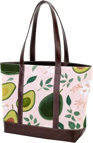 Fresh avocado-889 Tote Bags Durable Leather Canvas Purses and Handbags for Women Top Handle Shoulder Satchel Hobo Bags