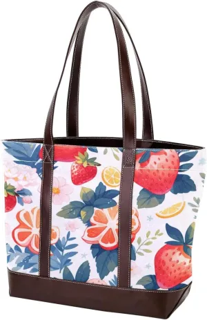 Fruit Party-997 Tote Bags Durable Leather Canvas Purses and Handbags for Women Top Handle Shoulder Satchel Hobo Bags