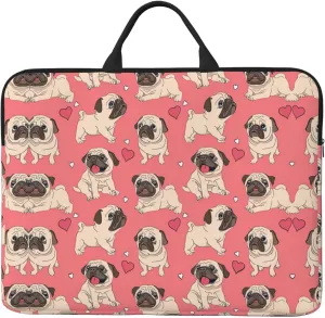 Funny Cartoon Pug Puppy Dog 14in Laptop Case Sleeve Bag  Versatile Shoulder Messenger Briefcase, Designed for Business Travel