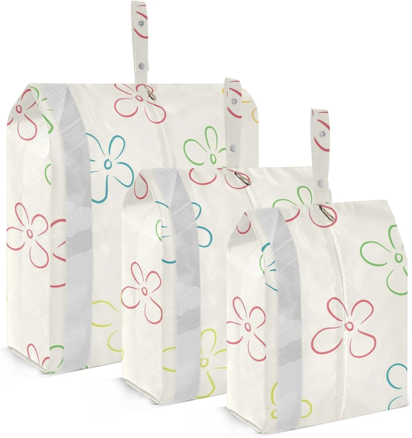 Garment Bag Closet Storage, Luggage Space Saver, Floral Boho, Waterproof, 3 Set Travel Packing Cubes For Suitcases, Luggages Management Personnel