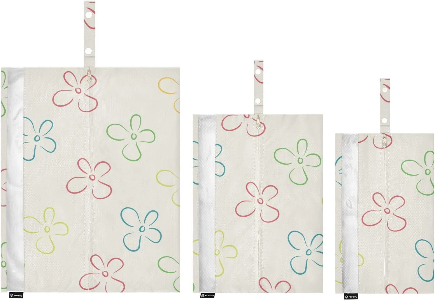 Garment Bag Closet Storage, Luggage Space Saver, Floral Boho, Waterproof, 3 Set Travel Packing Cubes For Suitcases, Luggages Management Personnel