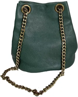 Genuine Leather chain design bucket bag for women,large-capacity shoulder bag,Fashionable and Versatile crossbody bag.hobo