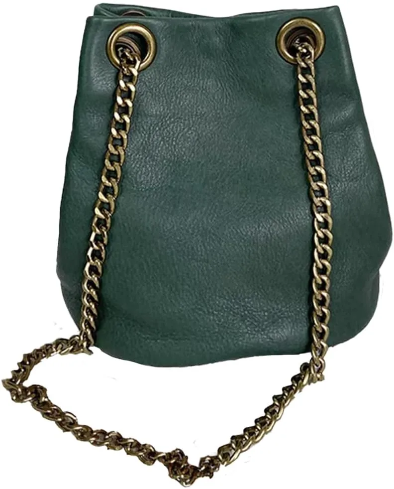 Genuine Leather chain design bucket bag for women,large-capacity shoulder bag,Fashionable and Versatile crossbody bag.hobo