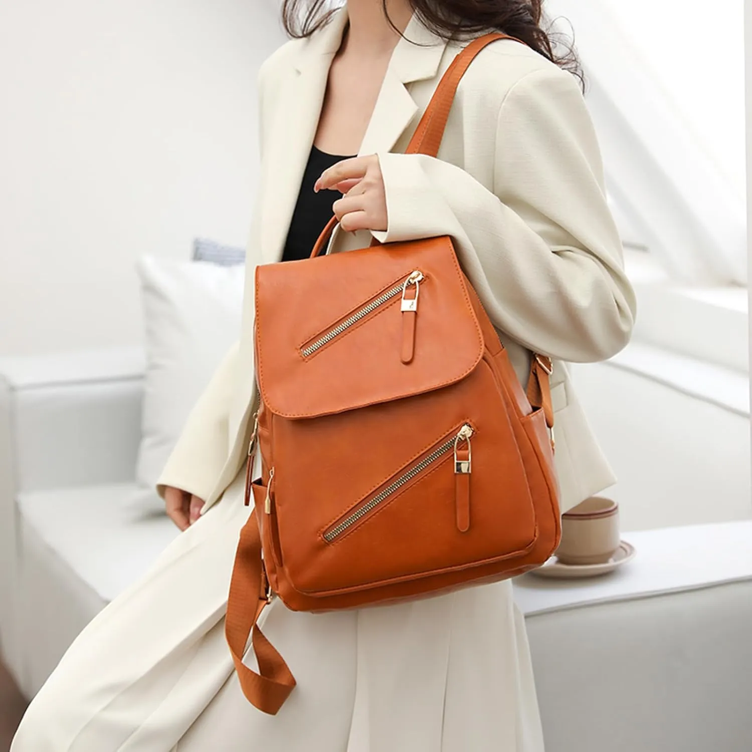 Girls Fashion Mini Backpack Purse Soft Rucksack Ladies Shoulder Bags Medium Anti Theft Crossbody Bags for Women