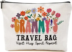 Grammy Gift Ideas Makeup Bag Grandma Gifts from Granddaughter Grandson Grandma Birthday Gifts Mothers Day Thank You Retirement Gifts for Women Mimi Grandma to Be Christmas Travel Accessories Bag