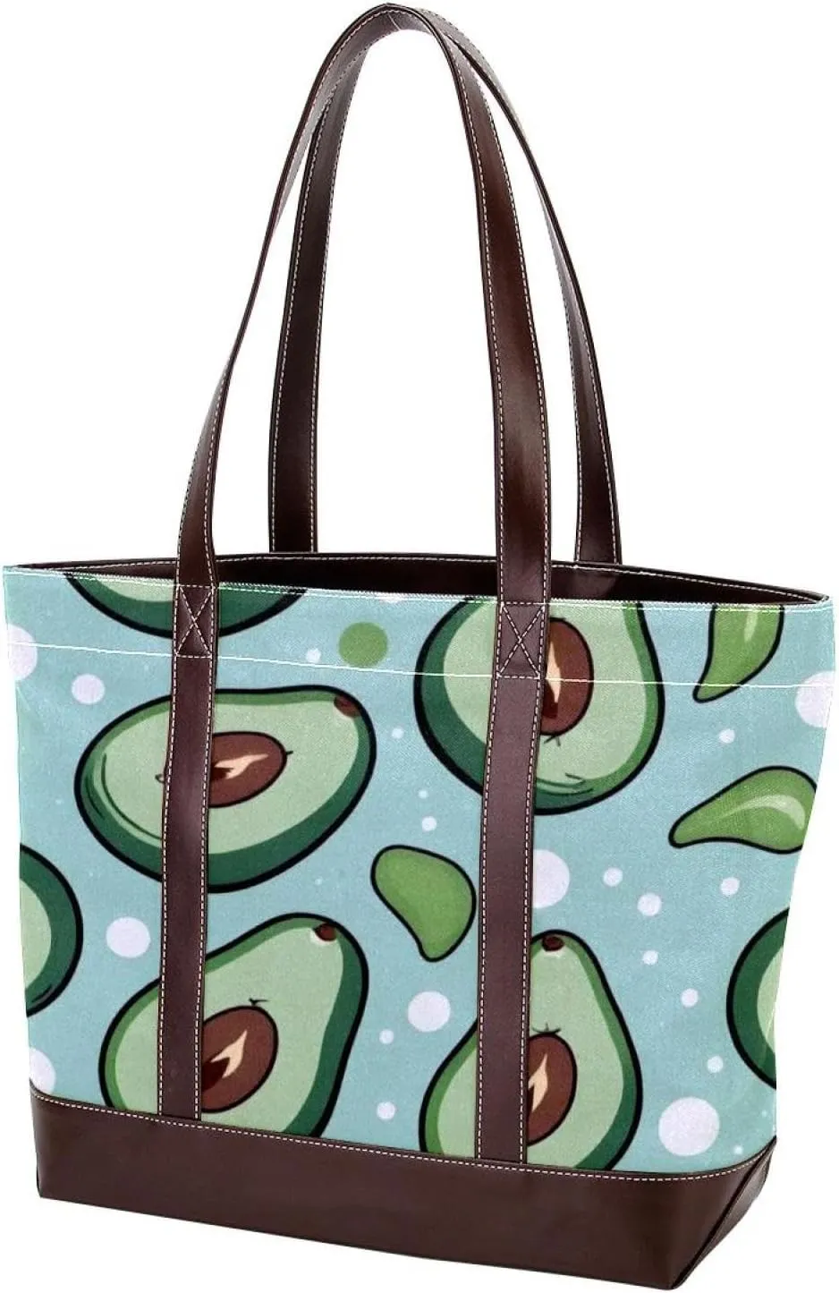 Green avocado-754 Tote Bags Durable Leather Canvas Purses and Handbags for Women Top Handle Shoulder Satchel Hobo Bags