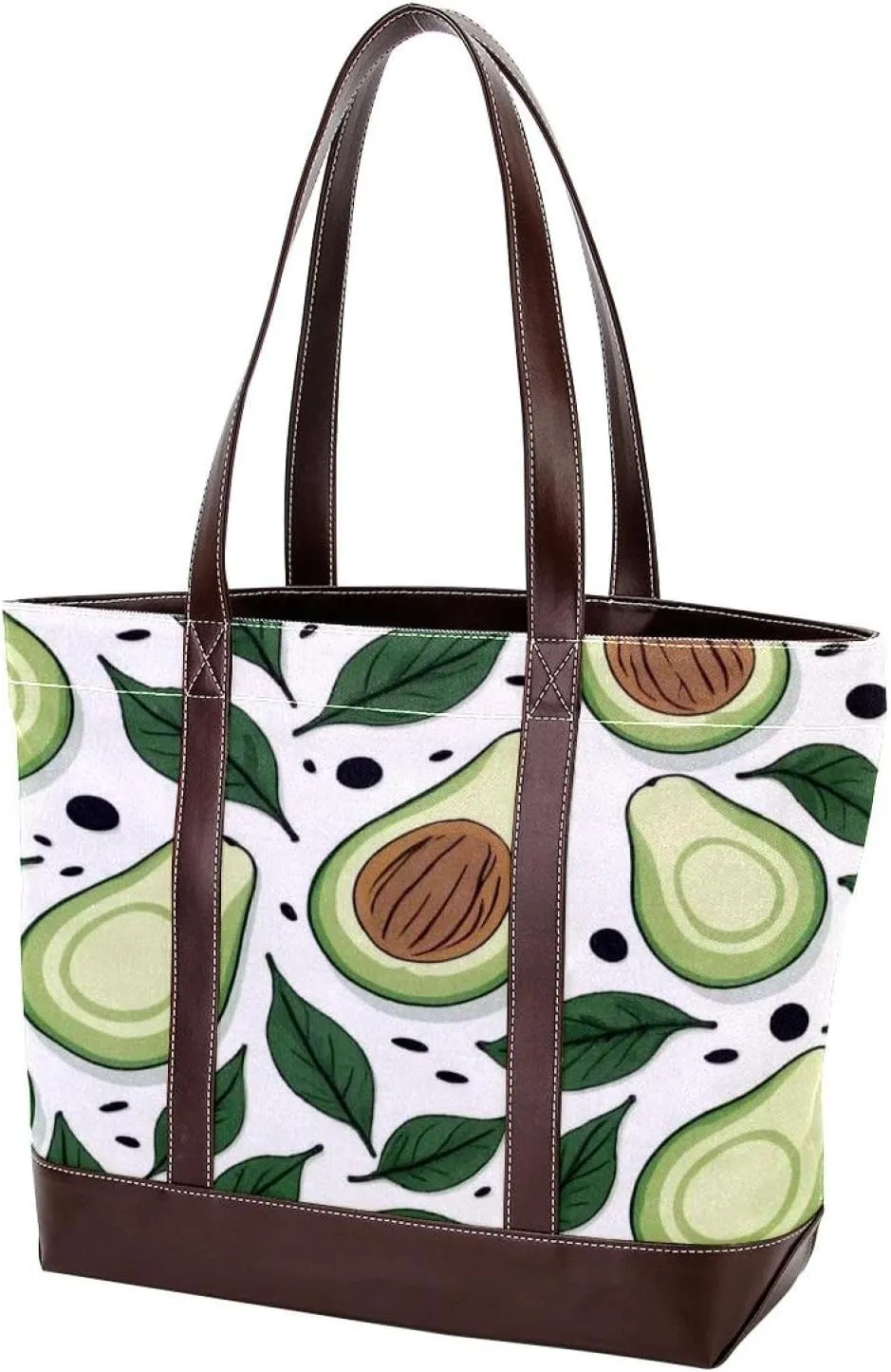 Green avocado-769 Tote Bags Durable Leather Canvas Purses and Handbags for Women Top Handle Shoulder Satchel Hobo Bags