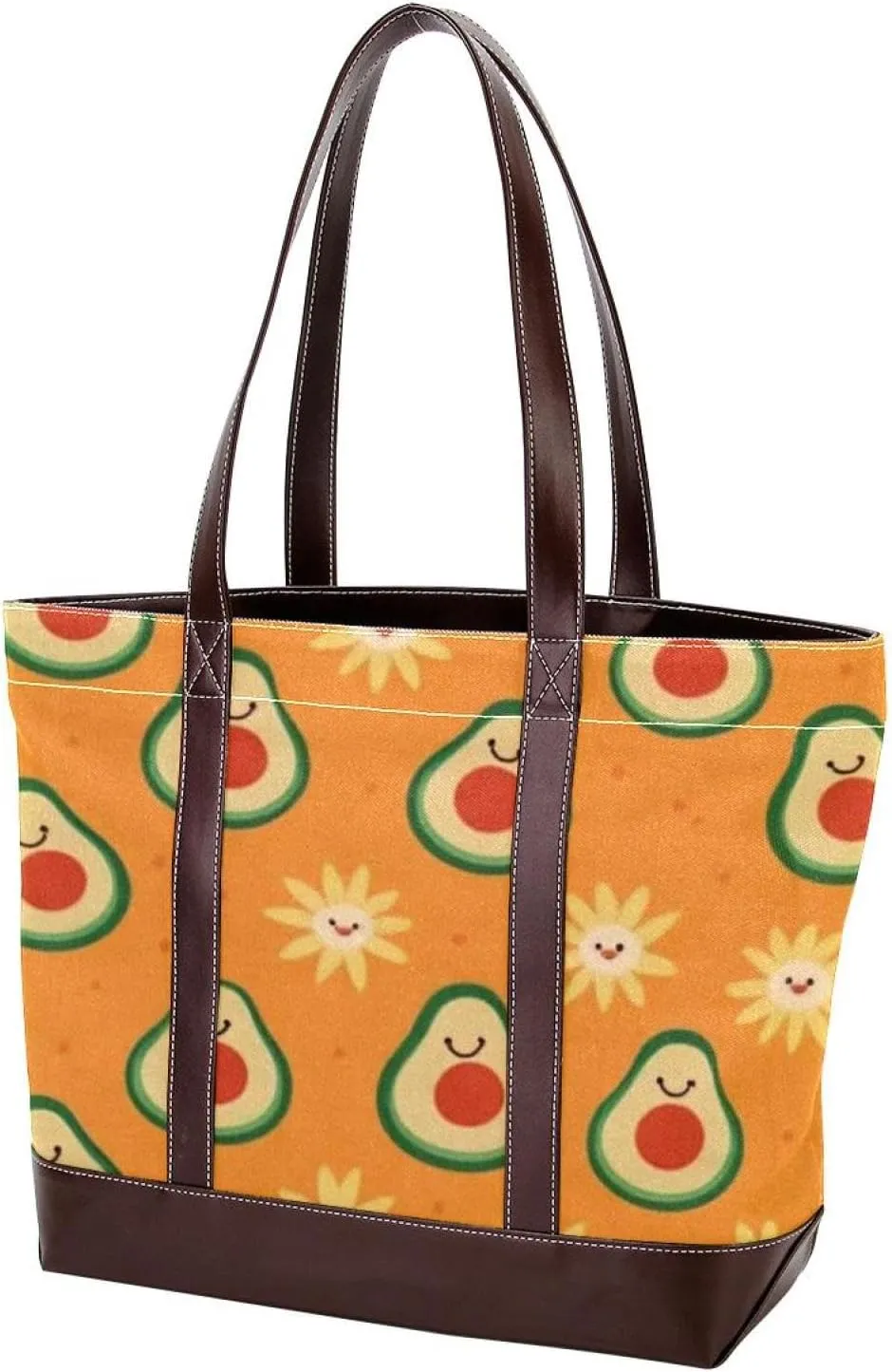 Green avocado-844 Tote Bags Durable Leather Canvas Purses and Handbags for Women Top Handle Shoulder Satchel Hobo Bags