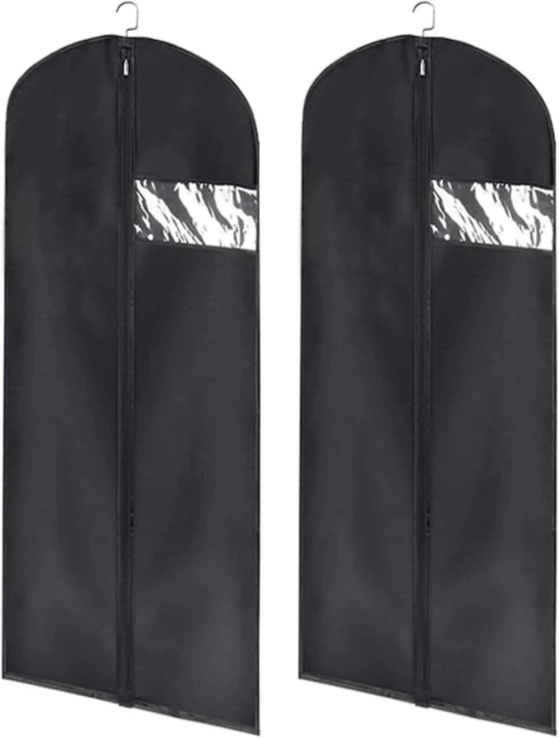 Habrur Clothes Cover 2pcs 55"" Garment Bags Travel Dress Bags For Hanging Clothes Gowns Jackets Shirts Suit Bags (Color : Black, Size : 60 * 140cm)