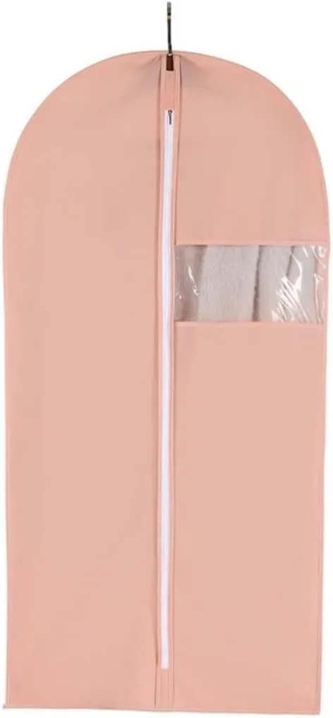 Habrur Clothes Cover 2pcs 55"" Garment Bags Travel Dress Bags For Hanging Clothes Gowns Jackets Shirts Suit Bags (Color : Pink, Size : 60 * 140cm)