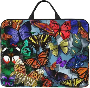 Hand drawn color butterfly 14in Laptop Case Sleeve Bag  Versatile Shoulder Messenger Briefcase, Designed for Business Travel