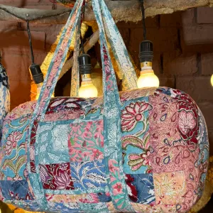 Handcrafted Duffle Bag - Quilted, Lightweight & Stylish (Medium)