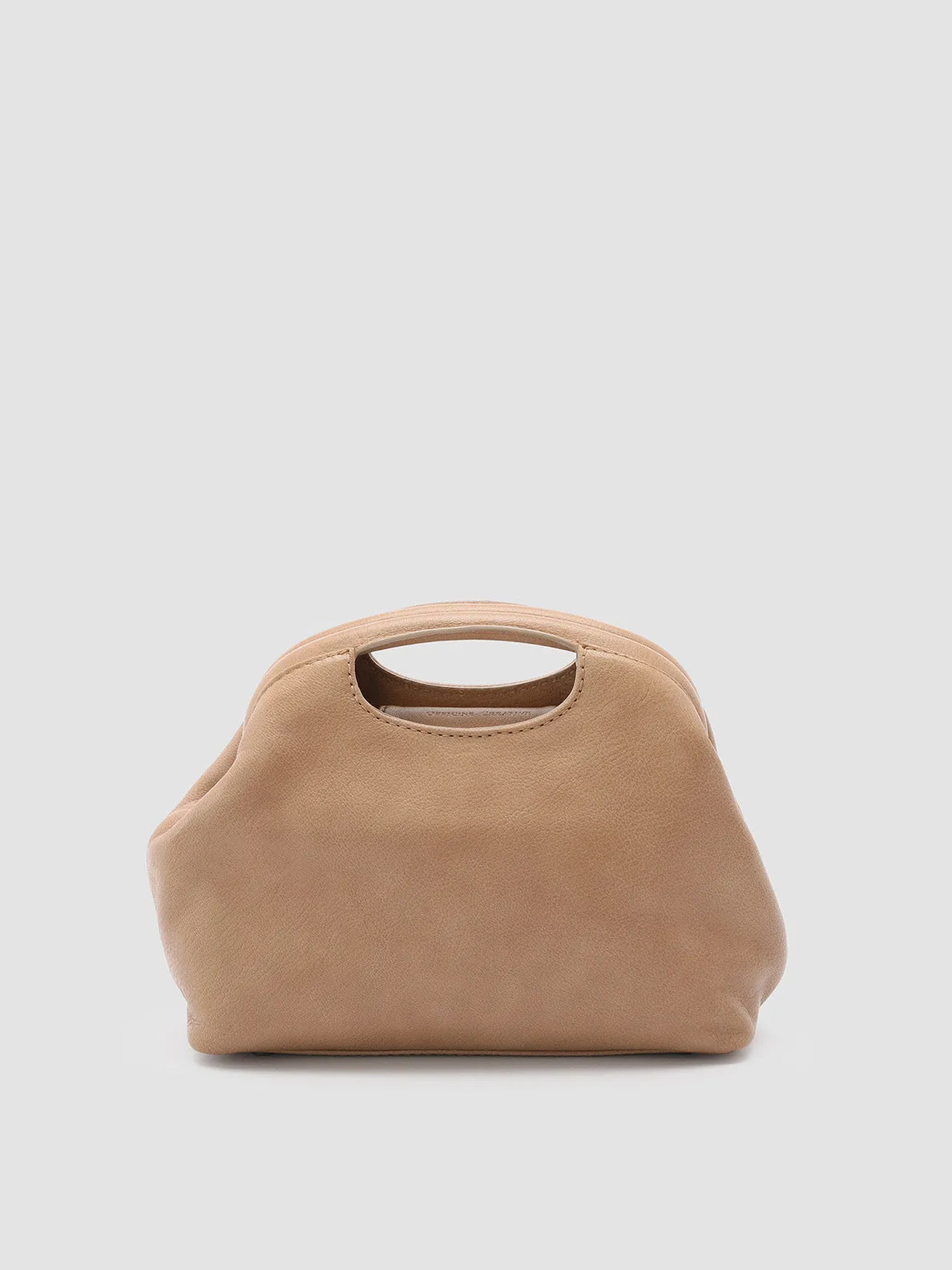 HELEN 15 - Taupe Leather Clutch Bag