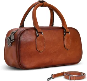 HESHE Leather Crossbody Bags for Women Satchel Handbags Ladies Purses Lightweight Soulder Bag Everyday Purses