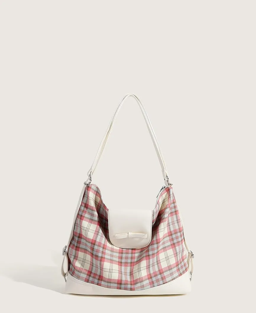 Hobo Bags for Women Plaid Purse Versatile Shoulder Bag Purses for Women Trendy Aesthetic Tote Bag Backpack Underarm Bag