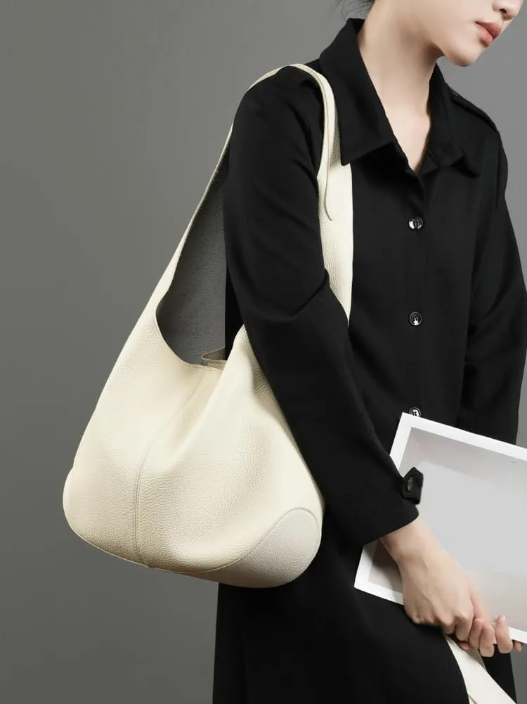 Hobo Bags for Women Soft Genuine Leather Tote Bags for Women Slouchy Shoulder Bag Handbags Bucket Bags Work Tote Travel Bag