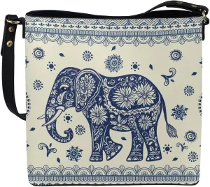HUGS IDEA Boho Bags for Women Leather Handbag Shoulder Bucket Crossbody Purse