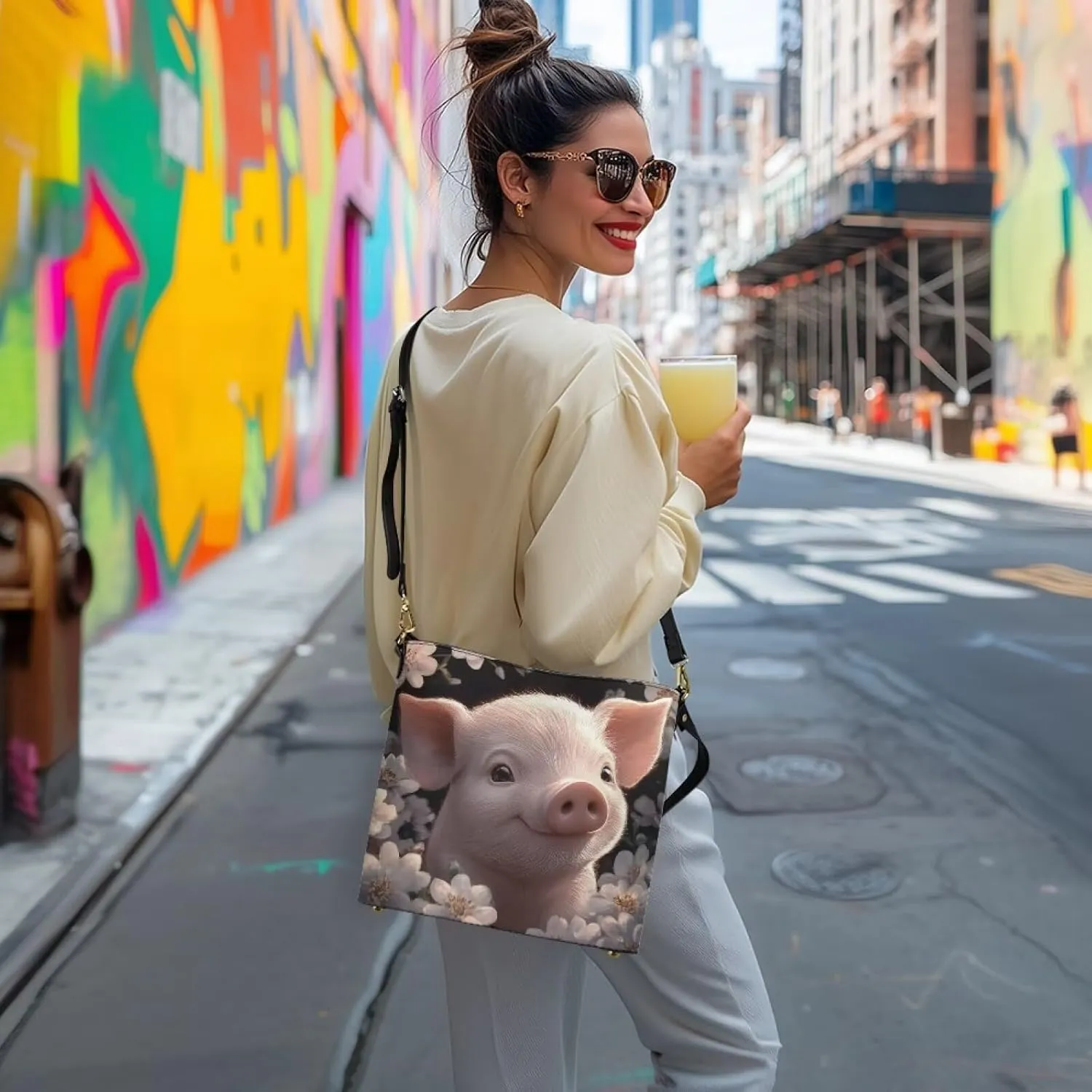 HUGS IDEA Boho Bags for Women Leather Handbag Shoulder Bucket Crossbody Purse