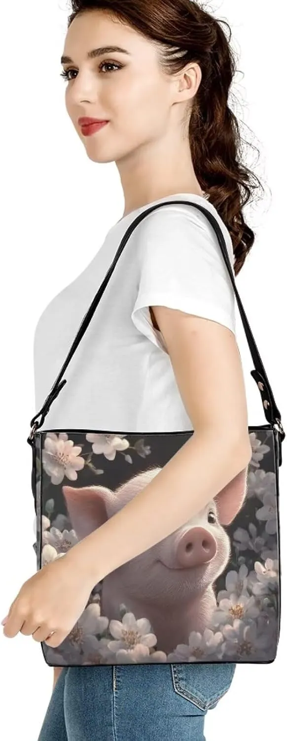 HUGS IDEA Boho Bags for Women Leather Handbag Shoulder Bucket Crossbody Purse