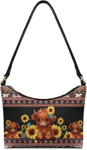 HUGS IDEA Crescent Shoulder Bags for Women Leather Hobo Handbag Under the Arm Purses