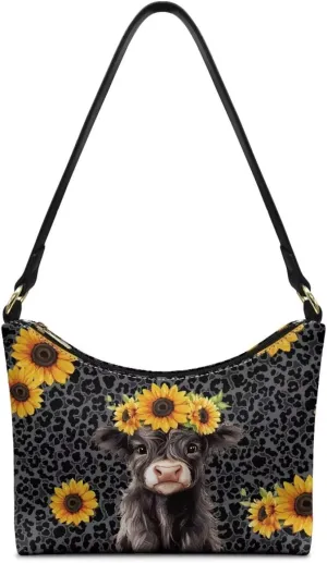 HUGS IDEA Crescent Shoulder Bags for Women Leather Hobo Handbag Under the Arm Purses