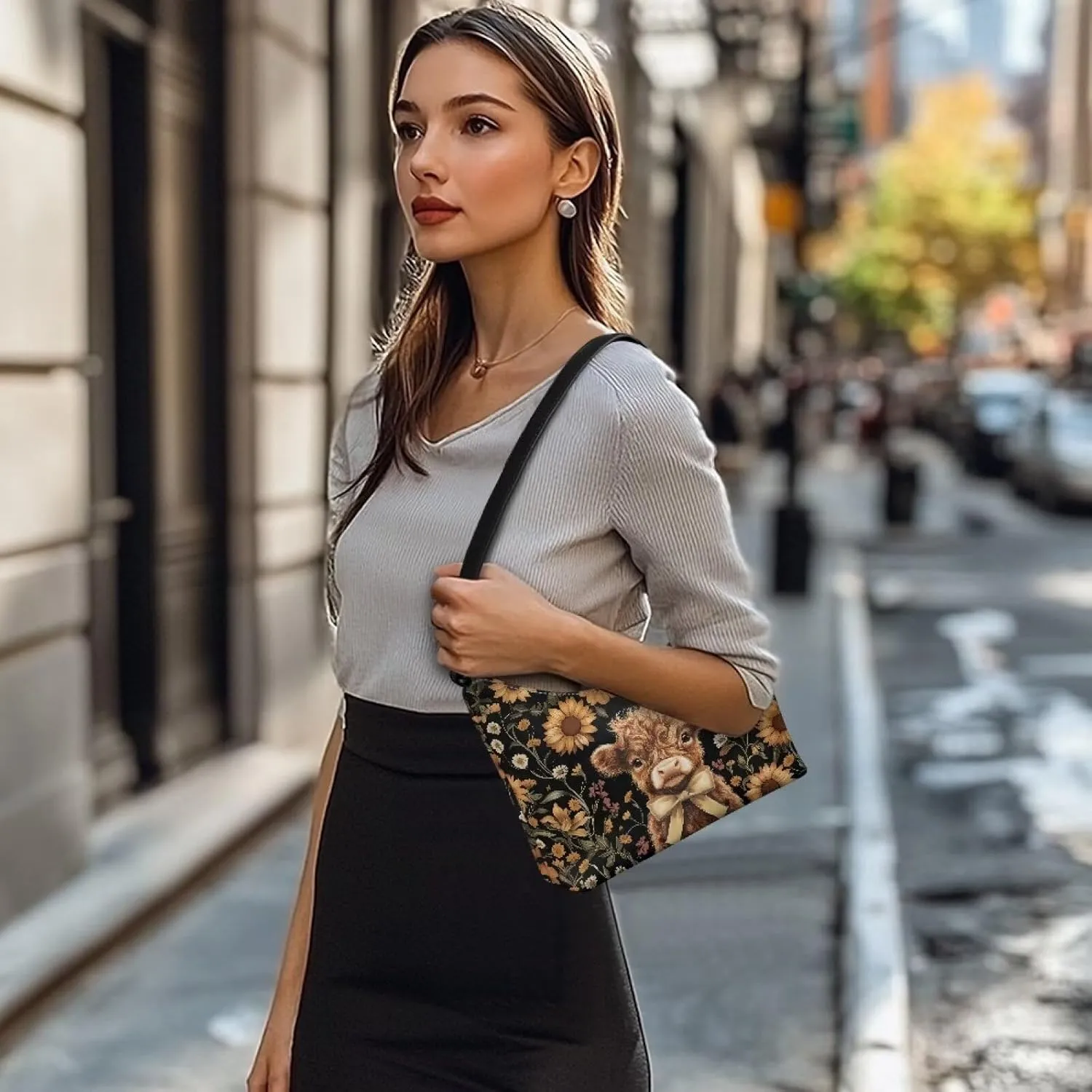 HUGS IDEA Crescent Shoulder Bags for Women Leather Hobo Handbag Under the Arm Purses