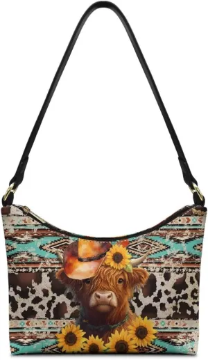 HUGS IDEA Crescent Shoulder Bags for Women Leather Hobo Handbag Under the Arm Purses