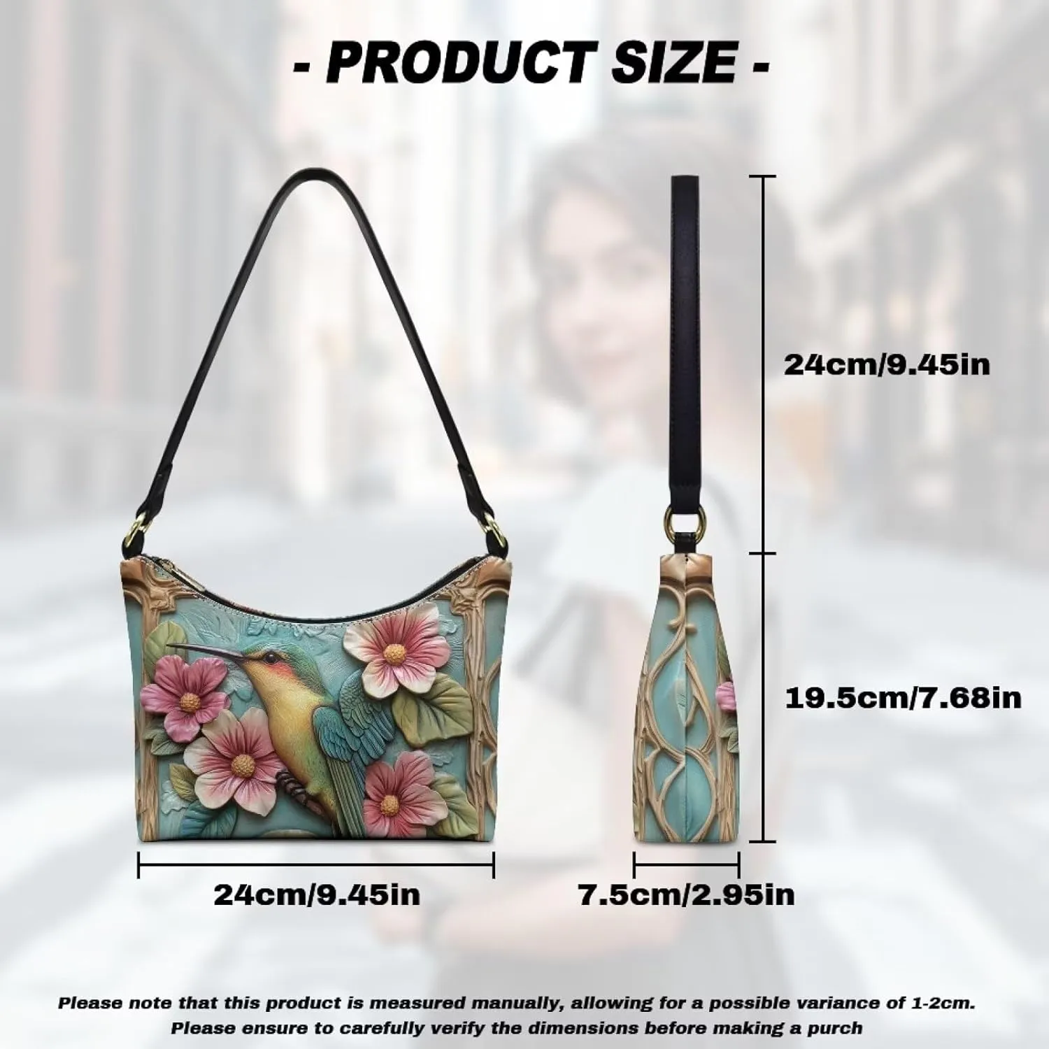 HUGS IDEA Crescent Shoulder Bags for Women Small Purse and Handbag Retro Classic Clutch Hobo Bag