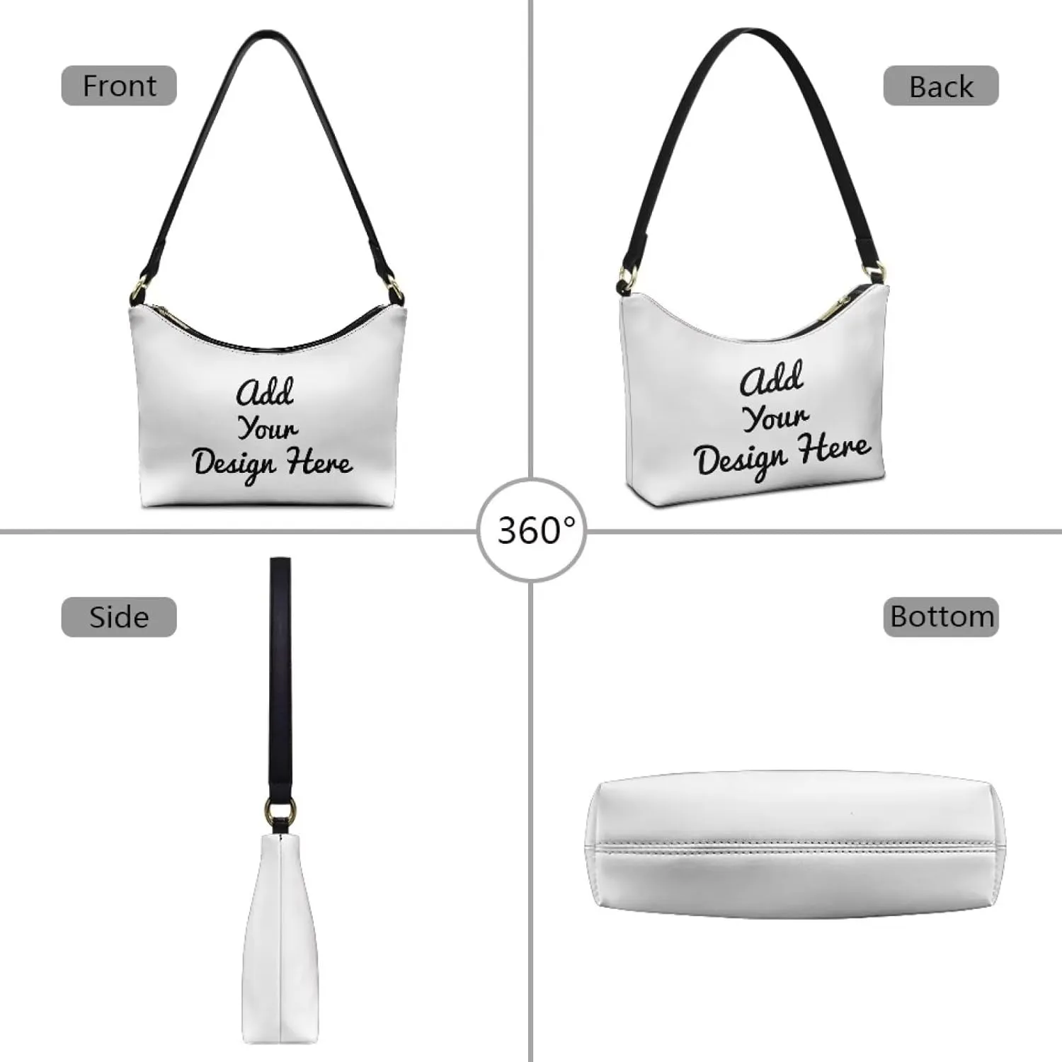 HUGS IDEA Crescent Shoulder Bags for Women Small Purse and Handbag Retro Classic Clutch Hobo Bag