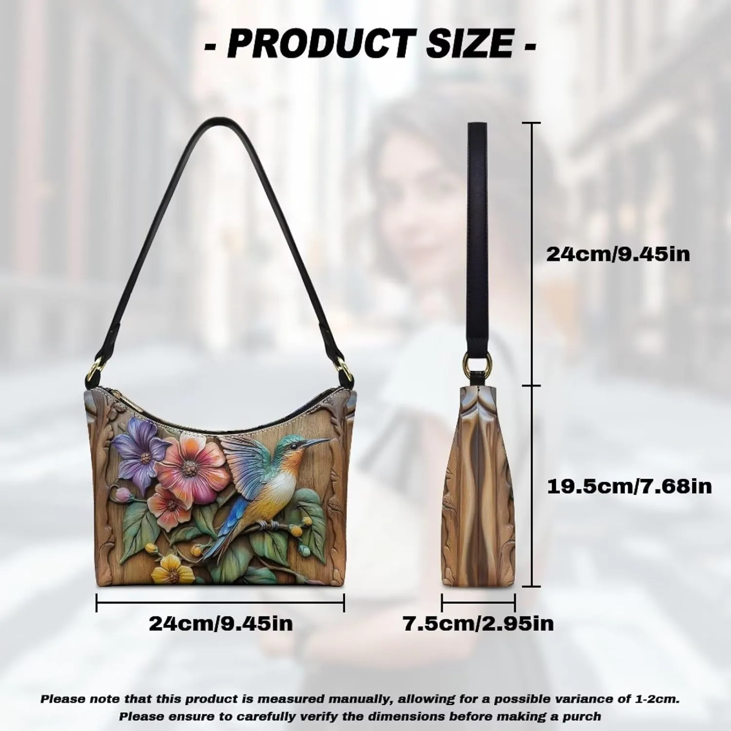 HUGS IDEA Crescent Shoulder Bags for Women Small Purse and Handbag Retro Classic Clutch Hobo Bag