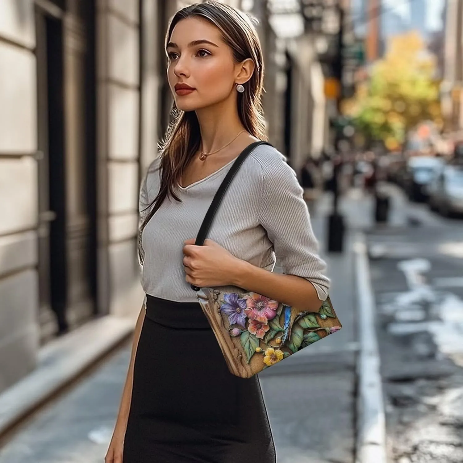 HUGS IDEA Crescent Shoulder Bags for Women Small Purse and Handbag Retro Classic Clutch Hobo Bag
