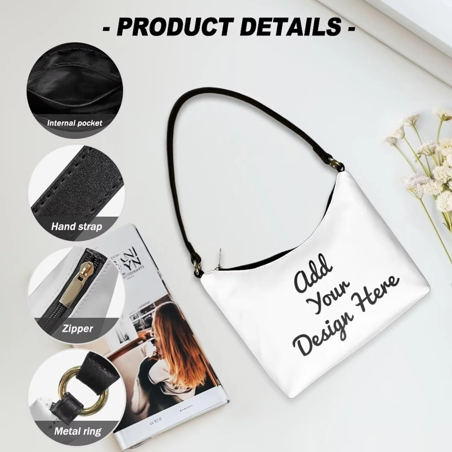 HUGS IDEA Crescent Shoulder Bags for Women Small Purse and Handbag Retro Classic Clutch Hobo Bag