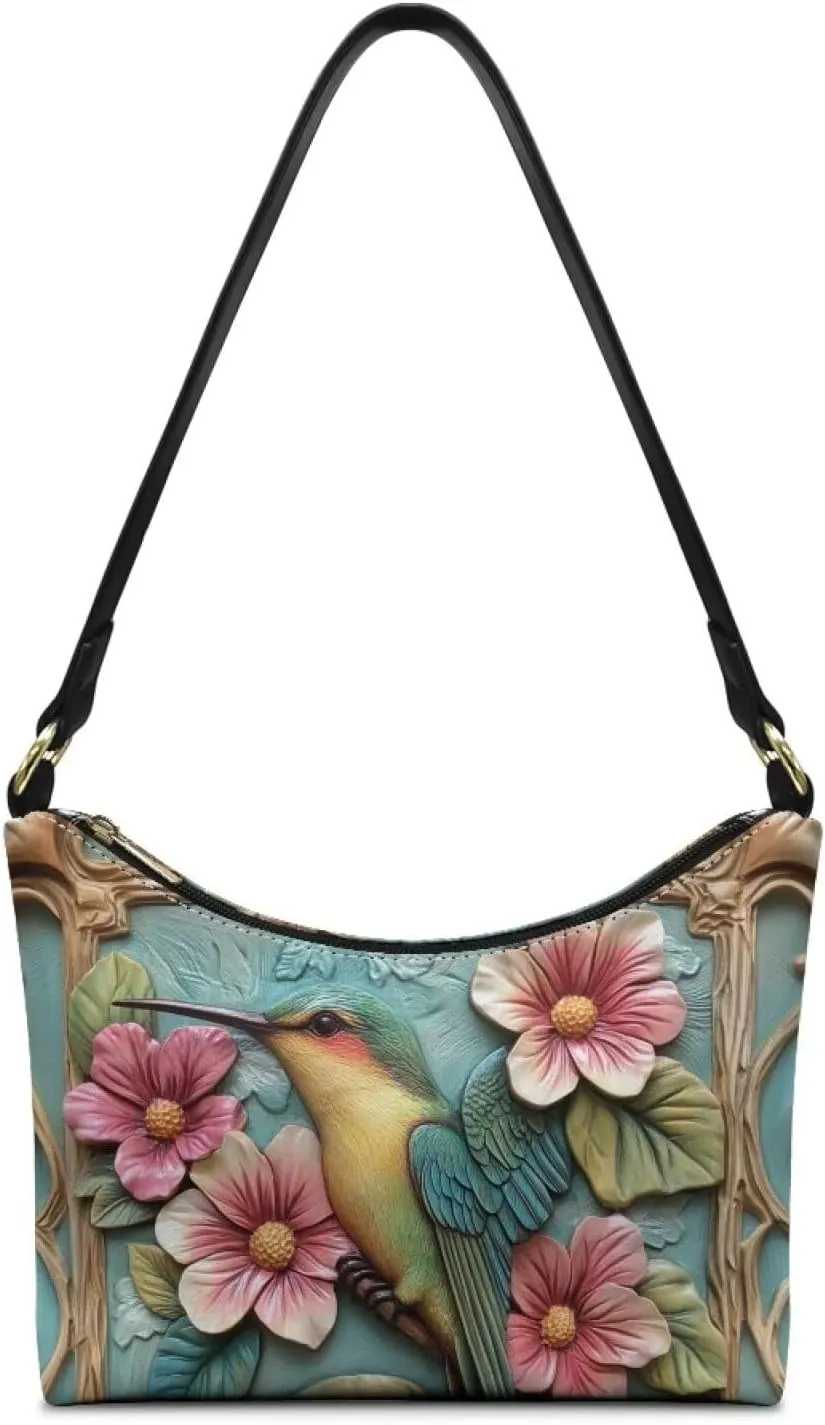 HUGS IDEA Crescent Shoulder Bags for Women Small Purse and Handbag Retro Classic Clutch Hobo Bag