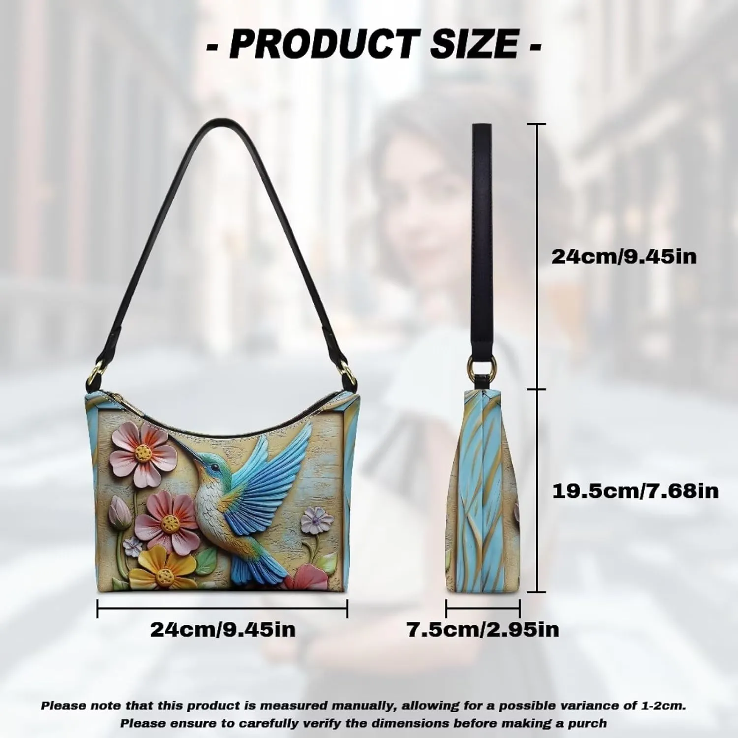 HUGS IDEA Crescent Shoulder Bags for Women Small Purse and Handbag Retro Classic Clutch Hobo Bag