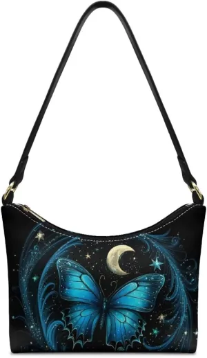 HUGS IDEA Fashion Shoulder Bags for Women Small Crescent Underarm Purse Leather Handbag