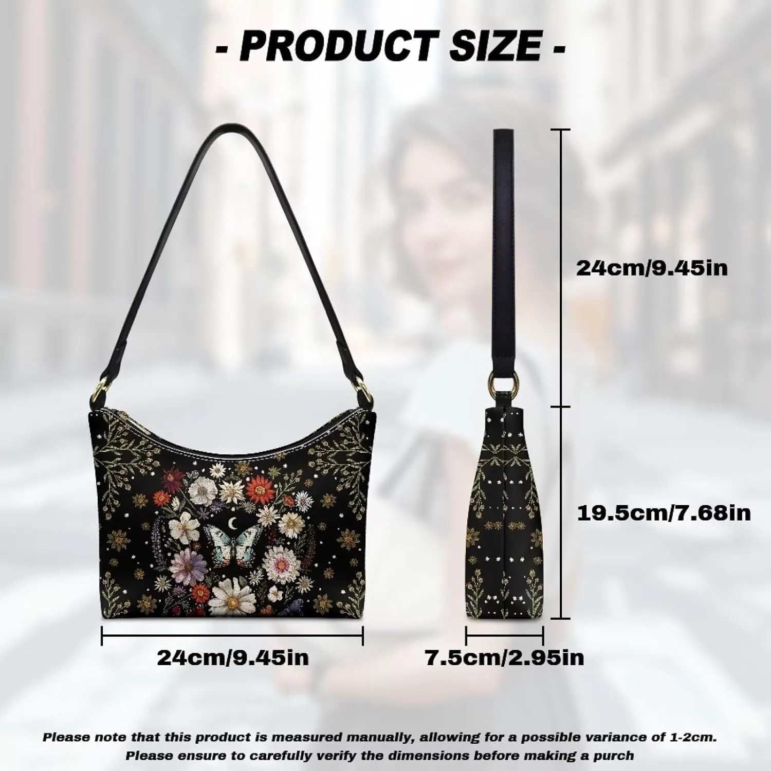 HUGS IDEA Shoulder Bags for Women Small Hobo Tote Handbag Mini Clutch Purse with Zipper Closure