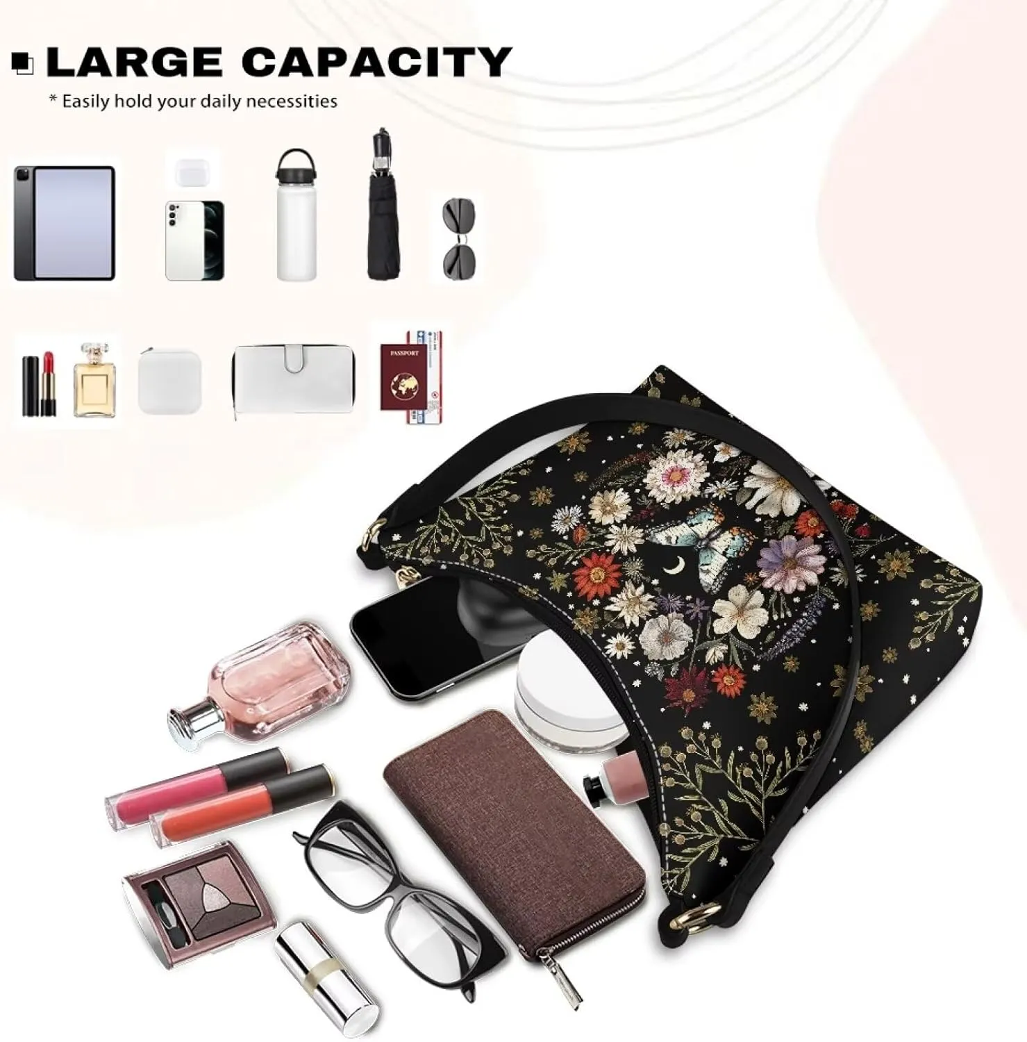 HUGS IDEA Shoulder Bags for Women Small Hobo Tote Handbag Mini Clutch Purse with Zipper Closure