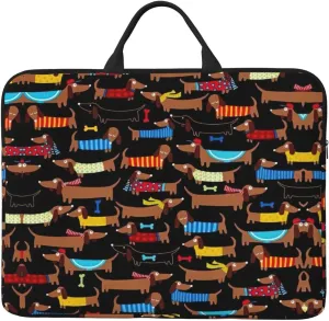 I Love My Dog Dachshunds 14in Laptop Case Sleeve Bag  Versatile Shoulder Messenger Briefcase, Designed for Business Travel