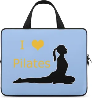 I Love Pilates Yoga Laptop Sleeve Portable Waterproof Computer Bag Pouch Handbag Protective Sleeve