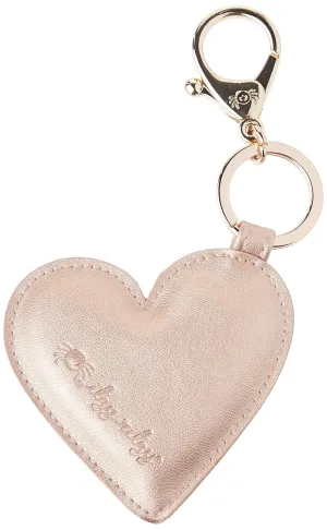 Itzy Ritzy Heart-Shaped Diaper Bag Charm, Purse Keychain & Luggage Tag  Elegant Accent with Lobster Clasp for Easy Attachment & Personalization  Versatile Accessory  6" Long & 3" Wide (Gold)
